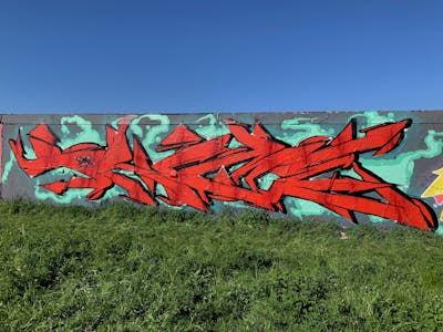 Red and Cyan Stylewriting by Prime. This Graffiti is located in Germany and was created in 2023.