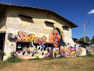 Beige and Colorful Stylewriting by Hootive, Jahdub and SIVAKORN. This Graffiti is located in Thailand and was created in 2023. This Graffiti can be described as Stylewriting, Characters, Streetart and Murals.