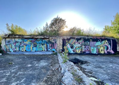Colorful Stylewriting by Poster. This Graffiti is located in HALLE, Germany and was created in 2021. This Graffiti can be described as Stylewriting and Abandoned.