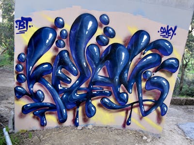 Blue Stylewriting by Kezam. This Graffiti is located in Melbourne, Australia and was created in 2022. This Graffiti can be described as Stylewriting, 3D and Wall of Fame.