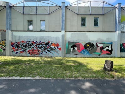 Colorful Stylewriting by Toyz and Zores. This Graffiti is located in Wels, Austria and was created in 2021. This Graffiti can be described as Stylewriting, Futuristic and Wall of Fame.
