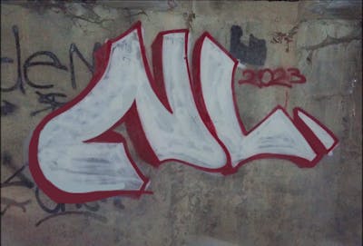 Red and White Stylewriting by NULL. This Graffiti is located in Sândominic, Romania and was created in 2023.