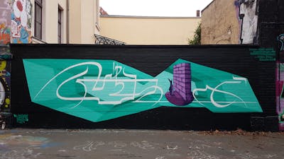 Cyan Stylewriting by urine and OST. This Graffiti is located in Leipzig, Germany and was created in 2018. This Graffiti can be described as Stylewriting, Characters, Wall of Fame and Futuristic.