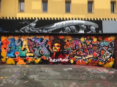 Colorful Stylewriting by Gaps and Primo. This Graffiti is located in Leipzig, Germany and was created in 2022. This Graffiti can be described as Stylewriting, Wall of Fame and Characters.