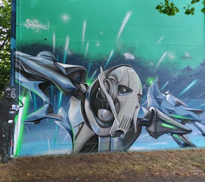 Light Blue and Grey Stylewriting by Caer8th. This Graffiti is located in Dresden, Germany and was created in 2022. This Graffiti can be described as Stylewriting and Characters.