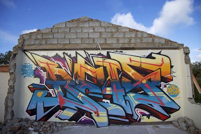 Colorful and Blue Stylewriting by Bief37. This Graffiti is located in Gqeberha, South Africa and was created in 2020. This Graffiti can be described as Stylewriting and Abandoned.