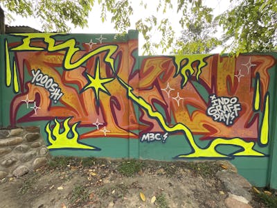 Colorful Stylewriting by Sakey and M3C. This Graffiti is located in Jambi City, Indonesia and was created in 2022. This Graffiti can be described as Stylewriting and Abandoned.