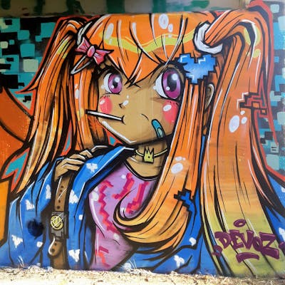 Colorful Characters by DEVOS. This Graffiti is located in Perth, Australia and was created in 2022.