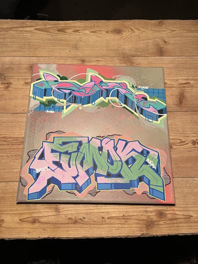 Colorful Stylewriting by Fumok and Fakie. This Graffiti is located in Döbeln, Germany and was created in 2022. This Graffiti can be described as Stylewriting and Canvas.