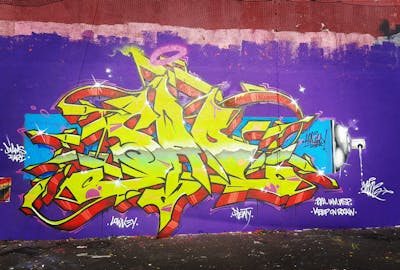 Colorful Stylewriting by SAO2971. This Graffiti is located in St helier, Jersey and was created in 2023. This Graffiti can be described as Stylewriting and Wall of Fame.
