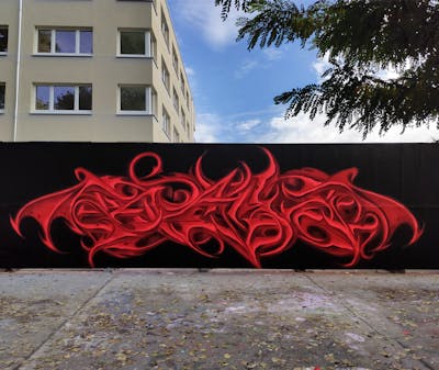 Red and Black Stylewriting by Rays. This Graffiti is located in Potsdam, Germany and was created in 2021.