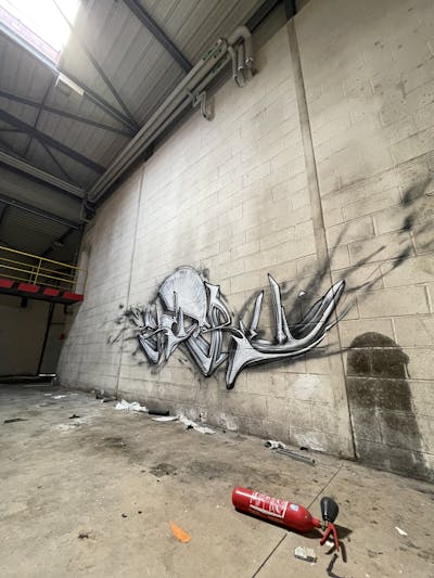 White and Black Stylewriting by Ketru. This Graffiti is located in France and was created in 2023. This Graffiti can be described as Stylewriting, Abandoned and Atmosphere.