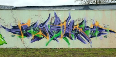 Violet and Light Green Stylewriting by angst and nmi. This Graffiti is located in Germany and was created in 2024. This Graffiti can be described as Stylewriting and 3D.