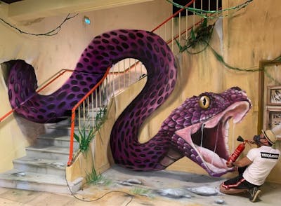 Violet and Colorful Characters by scaf. This Graffiti is located in France and was created in 2020. This Graffiti can be described as Characters, 3D, Abandoned and Streetart.