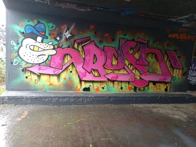 Colorful Stylewriting by Onrush73. This Graffiti is located in Den Bosch, Netherlands and was created in 2023. This Graffiti can be described as Stylewriting, Characters and Wall of Fame.