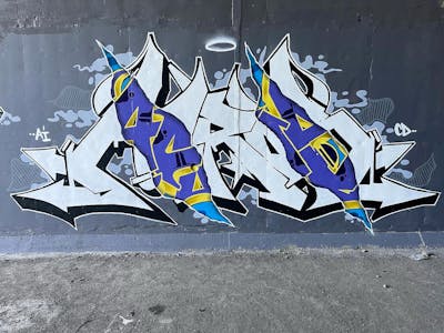 Grey and Colorful Stylewriting by ACROS and cd. This Graffiti is located in London, United Kingdom and was created in 2022. This Graffiti can be described as Stylewriting and Wall of Fame.