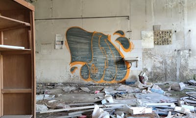 Orange and Black Abandoned by 7AM. This Graffiti is located in Novi Sad, Serbia and was created in 2022. This Graffiti can be described as Abandoned and Handstyles.