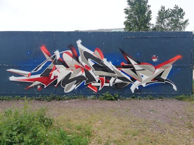 Blue and Red and Grey Stylewriting by Wery. This Graffiti is located in Berlin, Germany and was created in 2023. This Graffiti can be described as Stylewriting and Wall of Fame.