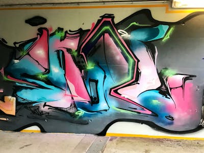 Colorful Stylewriting by SKOPE. This Graffiti is located in Biel/Bienne, Switzerland and was created in 2021.