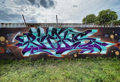 Colorful and Cyan Stylewriting by Picks906. This Graffiti is located in Hettstedt, Germany and was created in 2023.