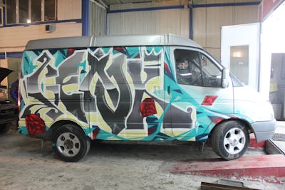 Grey and Colorful Stylewriting by SLOVO. This Graffiti is located in Moscow, Russian Federation and was created in 2014. This Graffiti can be described as Stylewriting and Cars.
