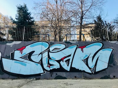 Light Blue and Colorful Stylewriting by SLAM and MTScrew. This Graffiti is located in Bulgaria and was created in 2022.