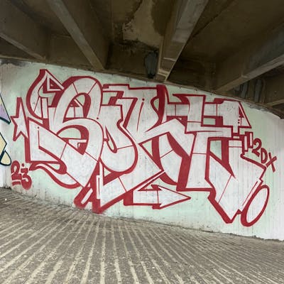 Red and Chrome Stylewriting by SORIE and 2DX. This Graffiti is located in Tel aviv, Israel and was created in 2023.