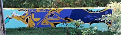 Blue and Gold Stylewriting by ZIRCE. This Graffiti is located in Zwickau, Germany and was created in 2022.