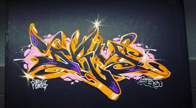 Black and Orange and Violet Blackbook by 18K crew and Dekster. This Graffiti is located in Berlin, Germany and was created in 2023.