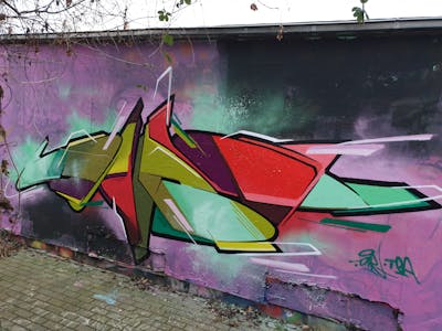 Colorful Stylewriting by Dirt. This Graffiti is located in Leipzig, Germany and was created in 2023. This Graffiti can be described as Stylewriting and Wall of Fame.