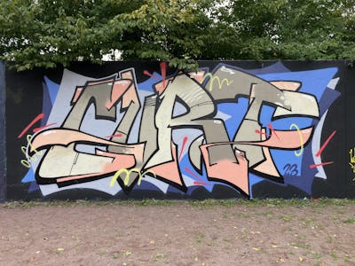 Coralle and Grey and Light Blue Stylewriting by Curt. This Graffiti is located in Regensburg, Germany and was created in 2023.