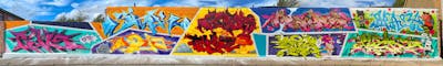 Colorful Stylewriting by AZME, Stick, ASIA, Arsh, Raitz, Sure78, Spast, Picks and Tweet. This Graffiti is located in Hettstedt, Germany and was created in 2023. This Graffiti can be described as Stylewriting, Streetart, Murals and Characters.