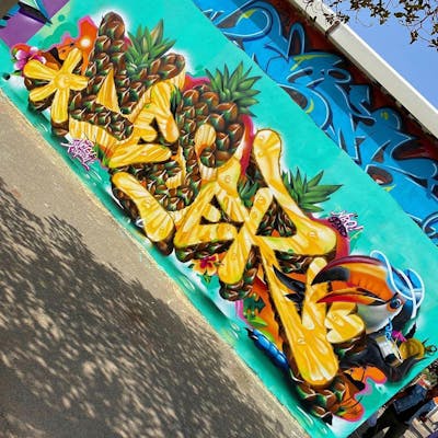 Yellow and Colorful Stylewriting by ceser and Ceser87. This Graffiti is located in Gran Canaria, Spain and was created in 2020. This Graffiti can be described as Stylewriting, Characters and Special.
