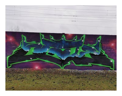 Blue and Green and Colorful Stylewriting by OgreOne. This Graffiti is located in Budapest, Hungary and was created in 2023.