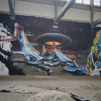 Colorful Stylewriting by Caer8th. This Graffiti is located in Prague, Czech Republic and was created in 2022. This Graffiti can be described as Stylewriting, Abandoned and Characters.