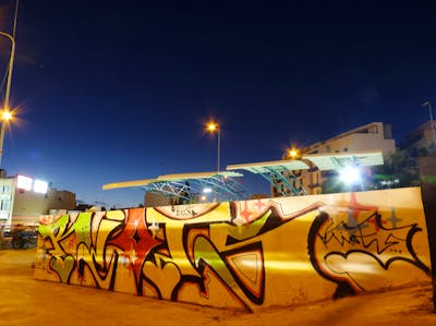Colorful Stylewriting by Riots. This Graffiti is located in Malta and was created in 2011. This Graffiti can be described as Stylewriting and Street Bombing.