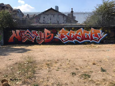 Orange and Colorful Stylewriting by Nelius, smo__crew and Reach. This Graffiti is located in London, United Kingdom and was created in 2021.
