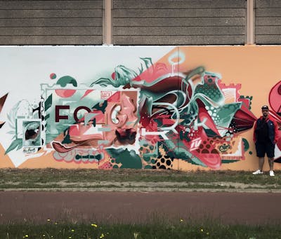 Colorful Stylewriting by Fork Imre. This Graffiti is located in Eindhoven, Netherlands and was created in 2019. This Graffiti can be described as Stylewriting, Characters, Futuristic and 3D.