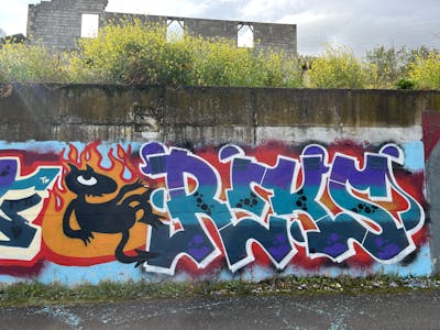 Colorful Stylewriting by REKS. This Graffiti is located in Ascoli Piceno, Italy and was created in 2023. This Graffiti can be described as Stylewriting and Characters.