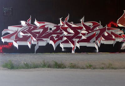 Red and Grey Stylewriting by Rays. This Graffiti is located in Leipzig, Germany and was created in 2019.