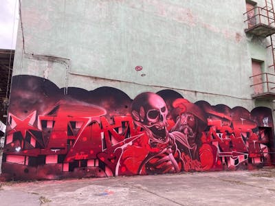 Red Stylewriting by cruze. This Graffiti is located in Warsaw, Poland and was created in 2019. This Graffiti can be described as Stylewriting and Characters.