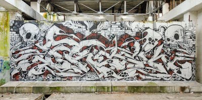 White and Black Stylewriting by Fresk. This Graffiti is located in Poznan, Poland and was created in 2021. This Graffiti can be described as Stylewriting, Abandoned and Characters.