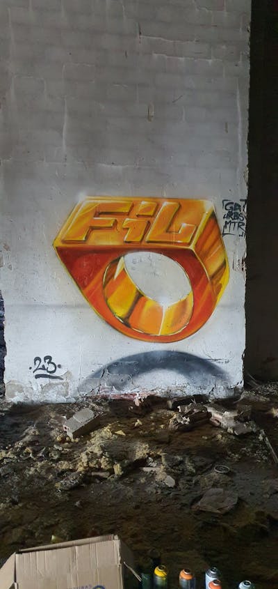 Orange Abandoned by fil, graffdinamics, urbansoldierz and Mtr clan. This Graffiti is located in Lleida, Spain and was created in 2023. This Graffiti can be described as Abandoned and Characters.