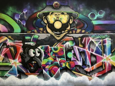 Colorful Characters by Glurak. This Graffiti is located in Berlin, Germany and was created in 2022. This Graffiti can be described as Characters and Wall of Fame.