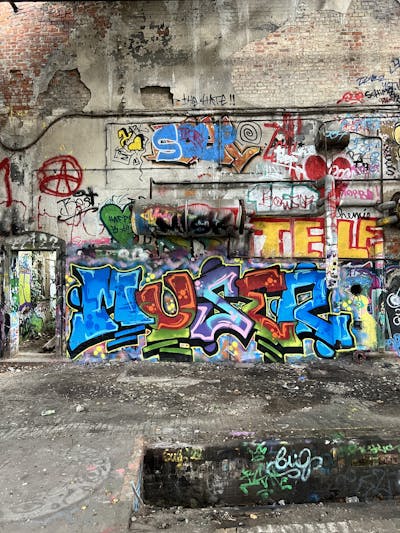 Colorful Stylewriting by Muser. This Graffiti is located in Leipzig, Germany and was created in 2023. This Graffiti can be described as Stylewriting and Abandoned.