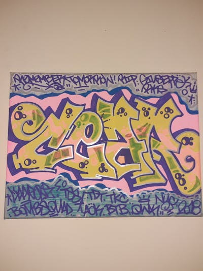 Colorful Canvas by CEAR.ONE. This Graffiti was created in 2023 but its location is unknown. This Graffiti can be described as Canvas.
