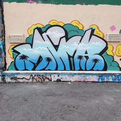 Light Blue and Cyan Stylewriting by MIRA. This Graffiti is located in Germany and was created in 2022. This Graffiti can be described as Stylewriting and Wall of Fame.