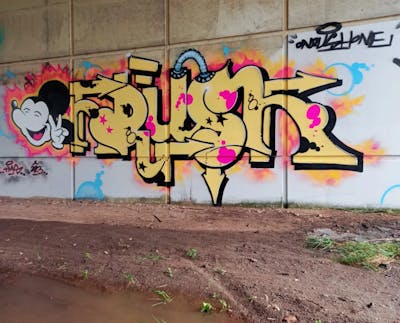 Beige and Colorful Stylewriting by Onrush73. This Graffiti is located in Den Bosch, Netherlands and was created in 2023. This Graffiti can be described as Stylewriting and Characters.