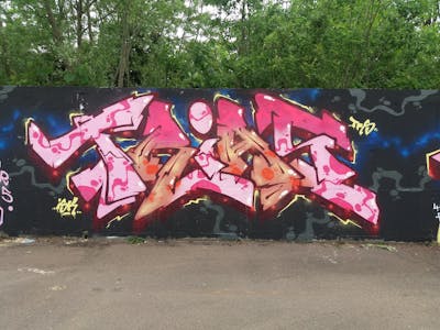 Coralle and Colorful Stylewriting by Trias. This Graffiti is located in Germany and was created in 2022. This Graffiti can be described as Stylewriting and Wall of Fame.