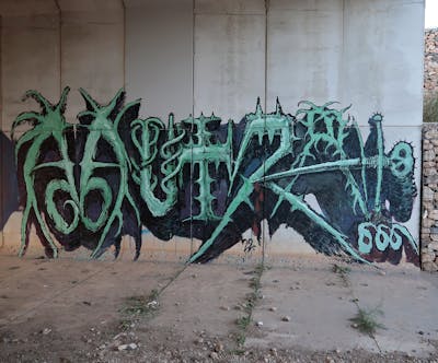 Light Green and Black Stylewriting by P.Butza. This Graffiti is located in Palma de Mallorca, Spain and was created in 2022. This Graffiti can be described as Stylewriting and Abandoned.